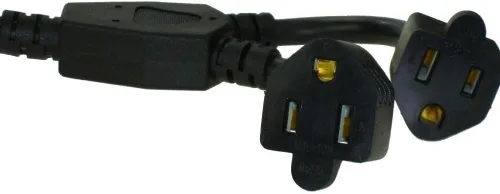Vista 4 de SF Cable, Cable de alimentación divisor de 3 pies IEC 60320 C14 a NEMA 5-15R x 2 SJT 16 AWG 13A/125V