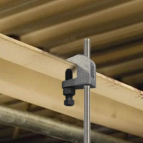 Vista 7 de Abrazadera de haz superior, abrazadera de varilla de seguridad de hierro UNC 1/2", abertura de mordaza de 3/4", abrazadera de haz para montaje