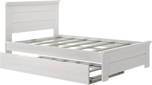 Vista 17 de Max & Lily Cama individual moderna de granja, marco de cama con cabecero para niños, panel, madera flotante Driftwood