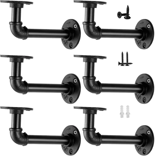 Vista 8 de Janyang Soportes industriales para estantes de tubos para tableros de 8, 10, 12, 14 pulgadas, estantes flotantes de tubo de hierro L, soportes