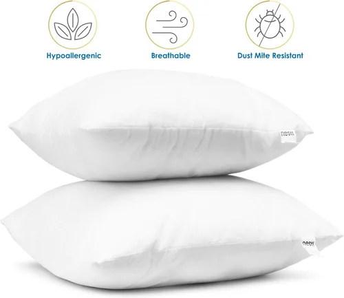 Vista 4 de Nestl Juego de 2 rellenos de almohada con terciopelo suave y sólido, juego de fundas de almohada cuadradas decorativas para sofá, automóvil Azul