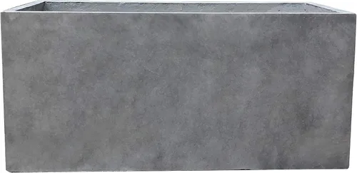 Vista 46 de Kante Macetero rectangular de hormigón de 23.2 pulgadas de largo, macetas grandes para interiores y exteriores con orificio de drenaje y tapón
