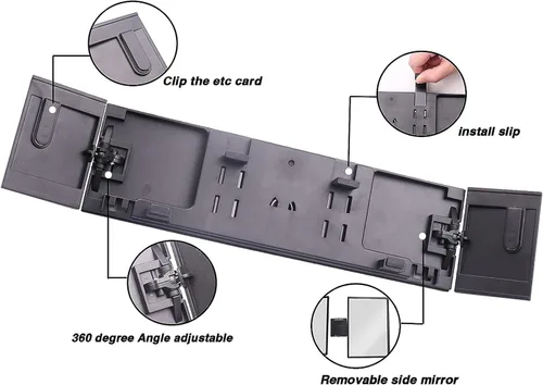 Vista 4 de MAMIKO Gran angular 15.2 "L x 3.15 "H Gran HD Trifold Carrito de Golf Espejo Panorámico para EZGO Yamaha Club Car