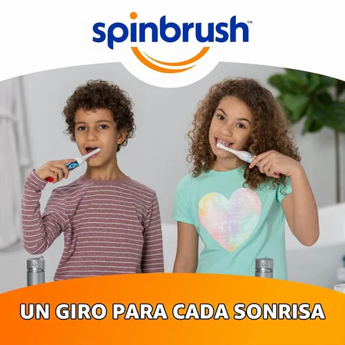 Vista 7 de Cepillo de dientes eléctrico Spinbrush para niños Princesa Peach, con batería y cerdas suaves