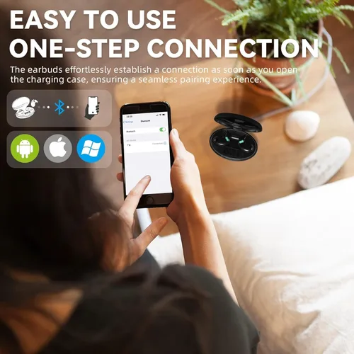 Vista 5 de Auriculares para dormir ultra delgados inalámbricos Bluetooth 5.3 para dormir de lado, bloqueo de ruido con tiempo de reproducción de 6 horas
