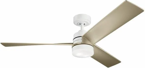 Vista 5 de Kichler 300275NI Spyn Ventilador de techo de 52 pulgadas con luces LED y control de pared, níquel cepillado cepillado níquel