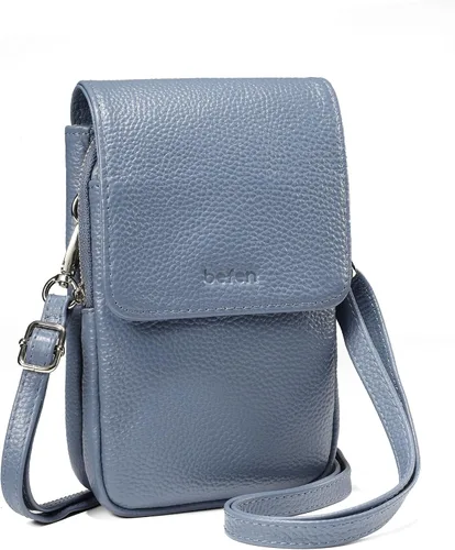 Vista 9 de befen Bolsos cruzados pequeños de cuero genuino para mujer, bolsa cruzada para teléfono celular con ranuras para tarjetas de bloqueo RFID