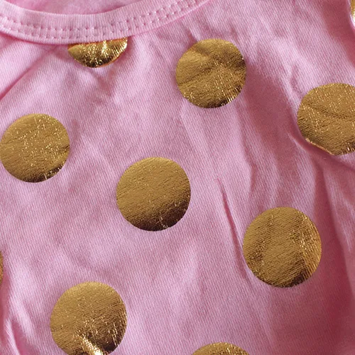 Vista 5 de Baby Girl Clothes Floral Gold Dots Sleeveless Long Sleeve Romper Outfit Bodysuit Clothing Sets with Headband Leg Warmers
