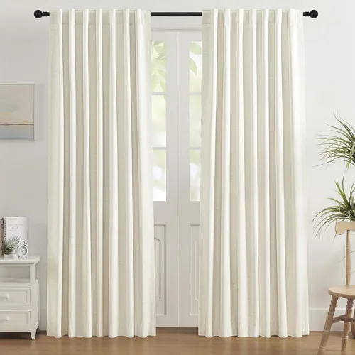 Vista 40 de UHITECH Cortinas opacas de 35 pulgadas de largo para sala de estar, 2 paneles, cortina opaca corta para cocina para ventanas pequeñas, cortinas