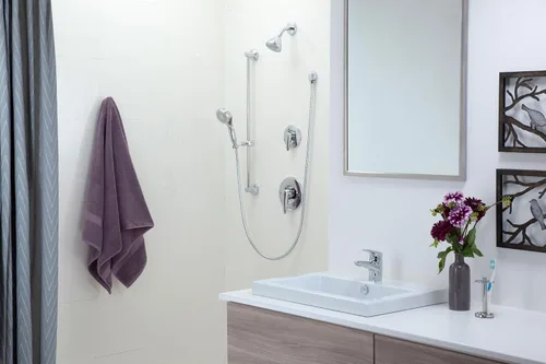 Vista 4 de Moen 9482 - Grifo de lavabo comercial con una manija, cromado