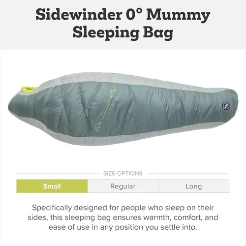 Vista 2 de Big Agnes Sidewinder Super Light (650 DownTek) Built for side sleepers with 650-fill DownTek insulation, a contoured hood, footbox, and anti-snag