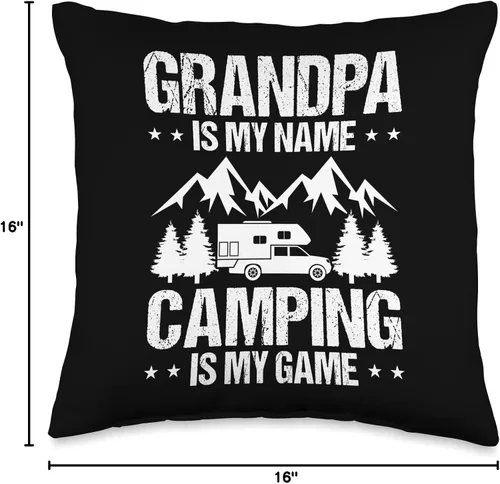 Vista 4 de Travel Clothing Camper Funny Camping Trailer is My Game - Almohada de 16 x 16 pulgadas, multicolor
