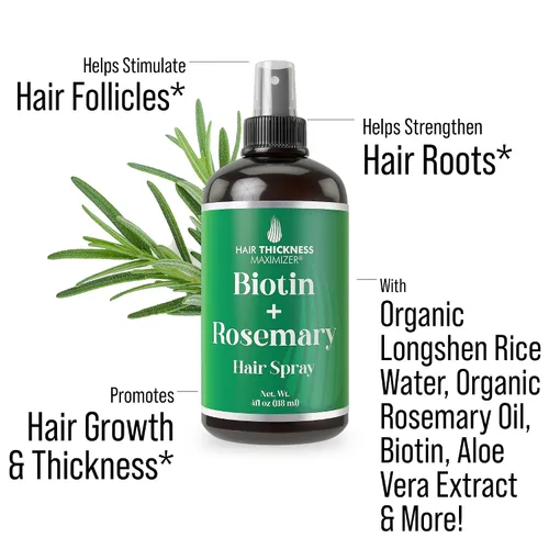 Vista 2 de Hair Thickness Maximizer Spray de aceite de biotina + romero