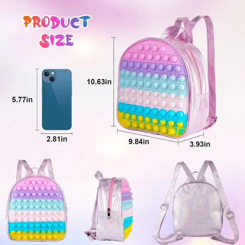 Vista 3 de GOHEYI Mochila escolar para niños y niñas, suministros para el regreso a clases, mochila clásica para niñas primaria, mochila de escuela pop