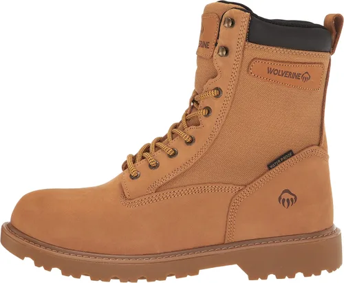 Vista 8 de Wolverine Botas de trabajo impermeables con aislamiento térmico para hombre de 8 pulgadas, Marrón