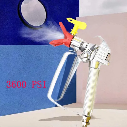 Vista 7 de Pistola pulverizadora de alta presión de 3600 PSI con junta giratoria de 517 puntas, pistola de pintura sin aire para rociar en paredes, muebles