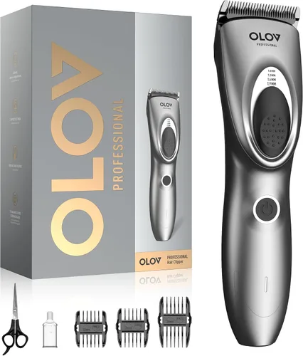 Vista 9 de Cortapelos para hombres, kit de cortapelos inalámbrico, ajuste ajustable de 4 longitudes, ajustes de 2 velocidades, cabezales de cuchilla de Negro