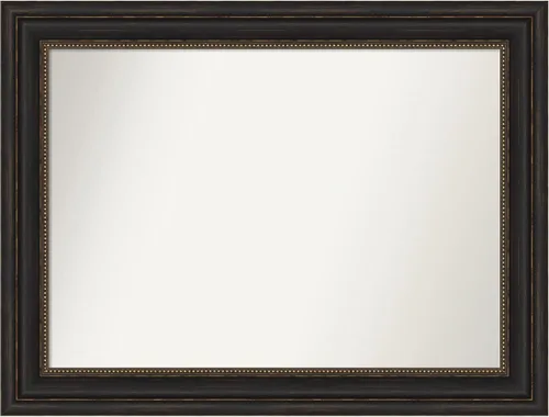 Vista 1062 de Amanti Art Espejo de pared personalizado no biselado (25 x 25 pulgadas), marco de bronce acentuado, varios tamaños personalizados, espejo de baño