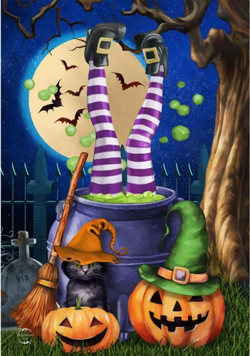 Vista 6 de Briarwood Lane Bandera de casa de arpillera "Come in For a Spell" Entra