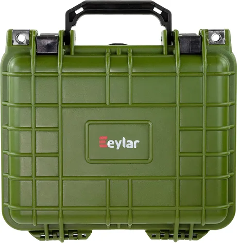Vista 12 de Eylar Equipo pequeño de 10.62 pulgadas, estuche rígido para cámara impermeable con espuma (negro)