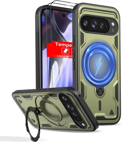 Vista 63 de Funda magnética para Google Pixel 9A compatible con cargador inalámbrico MagSafe, para Pixel 9A, funda de teléfono integrada de 360 °, con 2