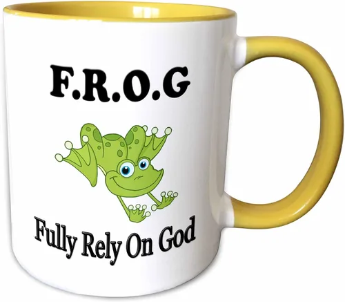 Vista 13 de 3dRose - Rana confía plenamente en dios - Taza - (taza-149833-4)
