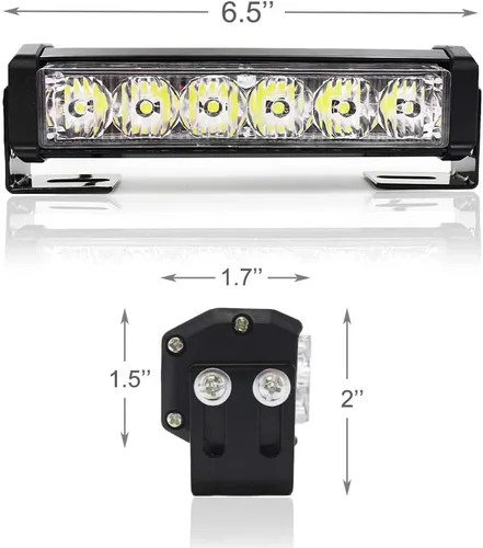 Vista 6 de 2 x 6 LED con 9 modos de advertencia para el tráfico - Luces estroboscópicas impermeables para auto, para interior, techo, salpicaderas, parabrisas