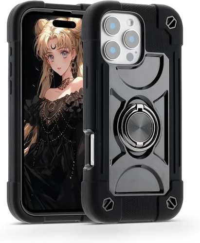 Vista 126 de MARKILL Funda compatible con iPhone 14 Pro de 6.1 pulgadas con soporte de anillo integrado, protección contra caídas de grado militar, carcasa Palta