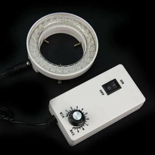 Vista 3 de Luz de anillo de microscopio estéreo- Lámpara de anillo LED de microscopio estéreo ajustable Iluminadores industriales 56LED Fuente de luz