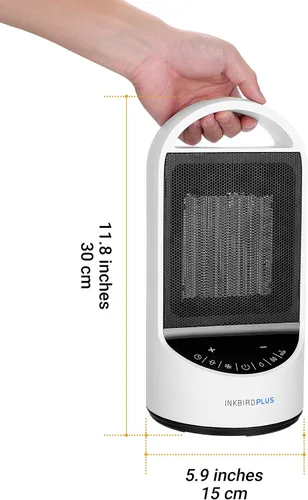 Vista 7 de INKBIRDPLUS Calentadores eléctricos de 1500 W para uso en interiores con temporizador remoto y 3 modos, protección contra sobrecalentamiento