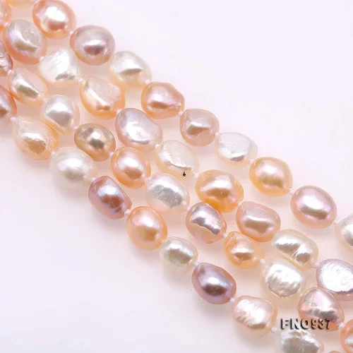Vista 5 de JYX Pearl Collar infinito de 0.315-0.354 in multicolor barroco perla collar largo suéter collar 64", Perla, Perla