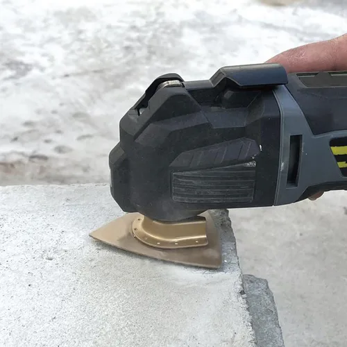 Vista 5 de MiraShine Hojas de carburo triangular multiherramienta oscilante para lijar, triturar hormigón, lechada de mortero Thinset adhesivos y madera