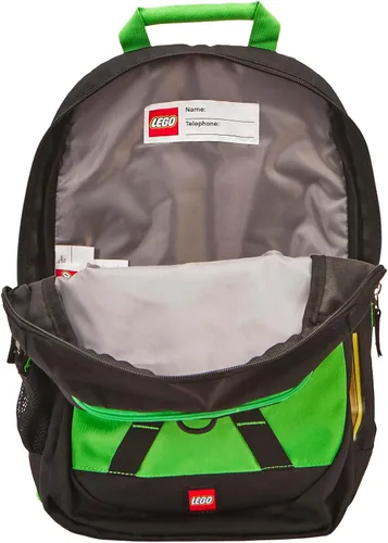 Vista 6 de Mochila escolar LEGO NINJAGO para niños, bolsa para libros, para viajes, para ir y venir, para el regreso a la escuela, para niños y niñas, Verde