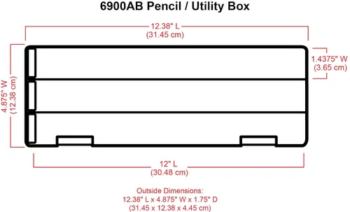 Vista 3 de ArtBin caja traslúcida para lápices o herramientas.