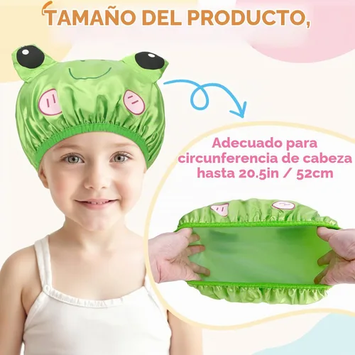 Vista 2 de kilofly Juego de 3 gorros de ducha de animales divertidos para niños, reutilizables, impermeables, juego de sombreros de baño set3