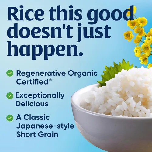 Vista 3 de Lundberg, Arroz para Sushi Orgánico de California - Arroz de Grano Corto, Arroz Blanco Estilo Japonés Pegajoso para Sushi Perfecto, Cuencos de Arroz