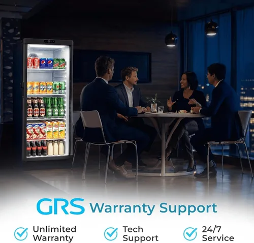 Vista 8 de GRS Refrigerador comercial con cerradura de puerta de vidrio Flujo de aire fresco y temperatura Refrigerador de bebidas, enfriador de bebidas
