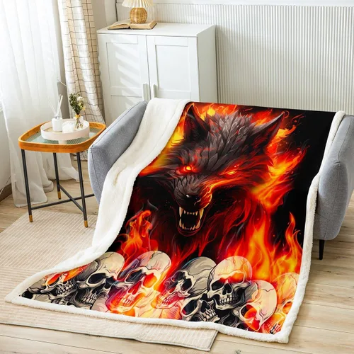 Vista 9 de Manfei Manta de tigre de fuego, manta de cama de tigre de llama naranja para niños, adolescentes y adultos, decoración de habitación, manta temática