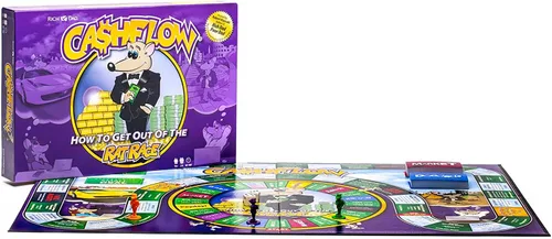 Vista 4 de Rich Dad Cashflow Juego de mesa How to Get Out of The Rat Race, versión para adultos y niños, divertidos y educativos juegos de aprendizaje