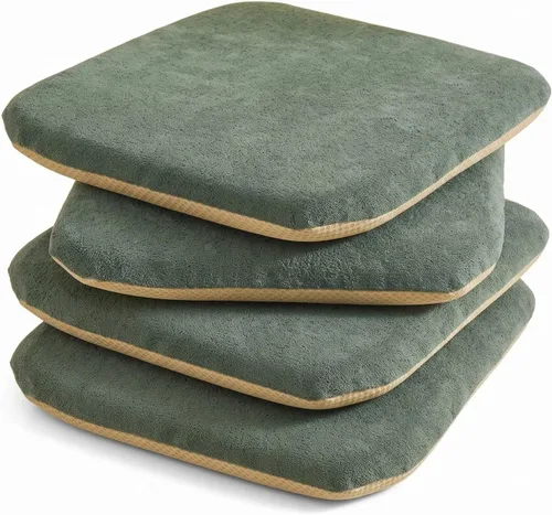 Vista 13 de Cojines cuadrados antideslizantes para silla, almohadillas de espuma Azul