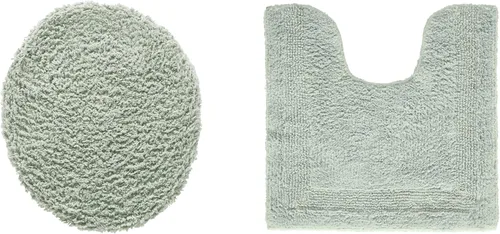 Vista 275 de Better Trends - Juego de 2 alfombras de baño 100% algodón, extra suaves, con borlas, de 17" x 24", alfombra de baño superabsorbente y reversible