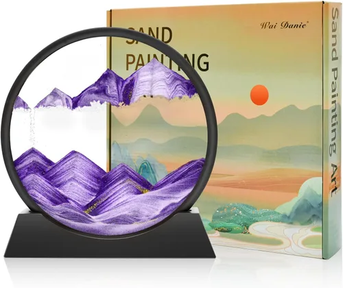 Vista 25 de Wai Danie Imagen artística de arena en movimiento 3D, reloj de arena de mar profundo, paisaje de arena líquida, marco de arena que fluye relajante