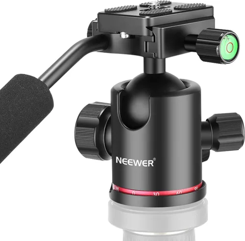 Vista 11 de NEEWER Cabezal de trípode, cabezal de bola panorámica giratoria de 360° con placa de zapata rápida de 1/4 pulgadas para trípode monopie deslizante