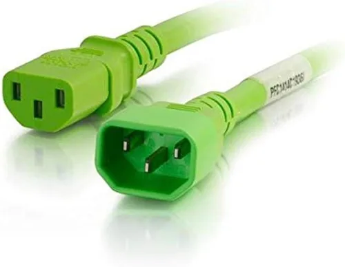 Vista 108 de Cable de alimentación C2G, cable de extensión corto, cable de extensión de alimentación, cable de alimentación de bloqueo, 10A, 250V, negro, 1 pie