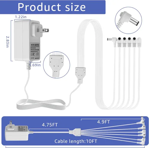 Vista 2 de Adaptador de corriente AC/DC 4.5V compatible con accesorio iluminado Lemax 94564 84428 74707 44242 94565 94566 94527 para decoración de edificios