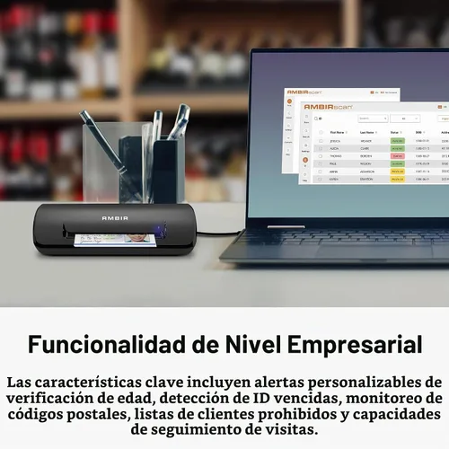 Vista 4 de Ambir Escáner de tarjetas de identificación dúplex A6 DS687