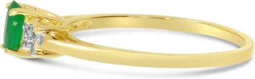 Vista 5 de Direct-Jewelry Anillo de diamantes y esmeralda en oro amarillo de 14 K