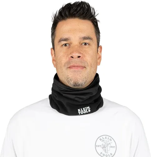 Vista 6 de Klein Tools 60466 - Polaina de calentamiento para cuello y cara, media banda de doble capa, color negro, talla única