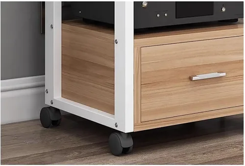 Vista 3 de Shelves 60 Long Multi-Tier Audio Rack with Drawer Amplifier Stand hifi AV Cabinet Mobile Kickstand CD Rack Media Storage Shelf Protects and