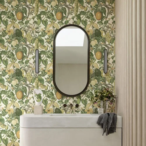 Vista 6 de Wudanye Papel Tapiz de Cáscara de Fruta Verde Despegar y Pegar Papel de Contacto Floral 16.9in×196.8in Papel Tapiz Autoadhesivo Boho Hoja Tropical